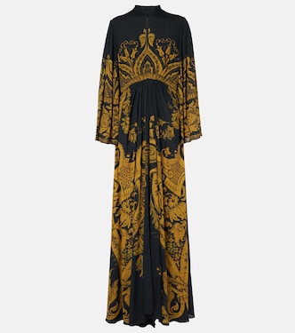فستان سهرة من الكريب الجيرسيه بطبعات | Etro