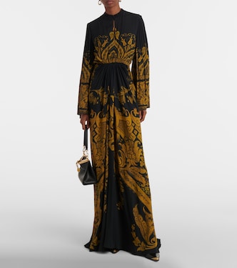 فستان سهرة من الكريب الجيرسيه بطبعات | Etro