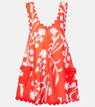 Printed scalloped cotton minidress  | Juliet Dunn