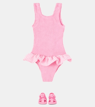 Denise gingham ruffled swimsuit | Hunza G Kids