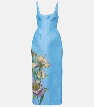 Donata floral taffeta bustier dress | Alémais