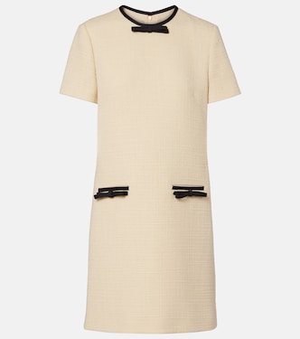 Bow-detail wool-blend tweed minidress | Valentino
