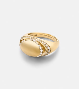 Anello Bvlgari Cabochon in oro 18kt con topazio e diamanti | Bvlgari
