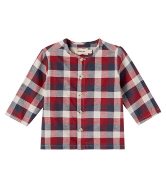 Baby Shelby checked cotton shirt | Wheat