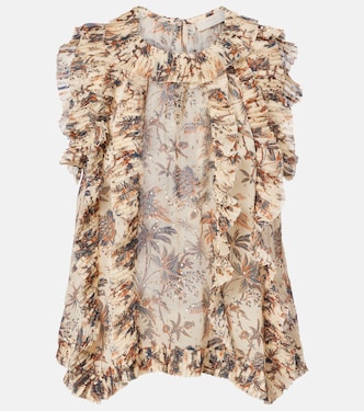 Sabra printed silk-blend chiffon top | Ulla Johnson