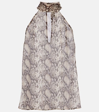 Alla snake-print halterneck silk top | Nili Lotan