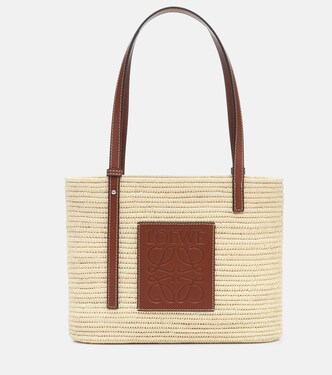 Paula's Ibiza - Shopper Anagram Small in rafia e pelle | Loewe
