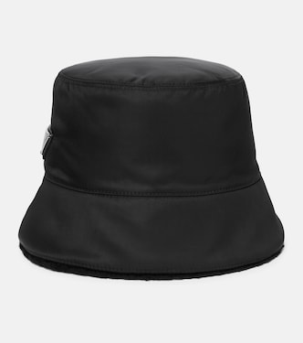 Cappello da pescatore in Re-Nylon e shearling | Prada