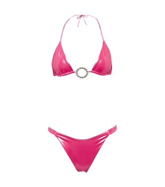 Bikini de cuello halter con adornos | Alessandra Rich