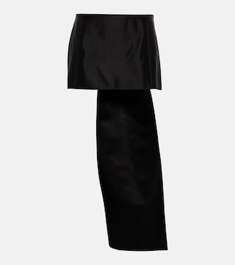 Silk satin miniskirt with train | Prada