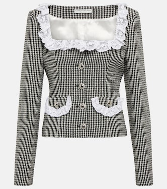 Veste en tweed à carreaux et dentelle | Alessandra Rich