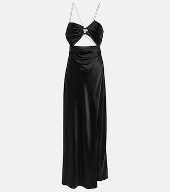 Asymmetrical silk satin gown | The Sei