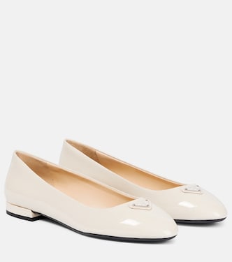 Logo patent leather ballet flats | Prada