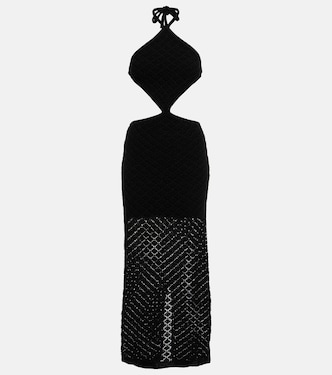 Diamond halterneck cutout maxi dress  | Bananhot