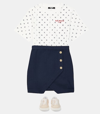 Bedrucktes Kleid aus Baumwoll-Jersey | Balmain Kids