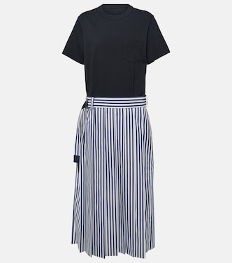 Abito midi in popeline di cotone | Sacai