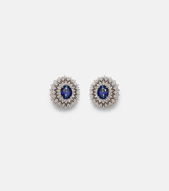 Y-Couture - Orecchini in oro bianco 18kt con diamanti e zaffiri | Yeprem