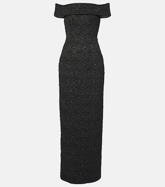 Sima off-shoulder seersucker cloqué gown | Emilia Wickstead