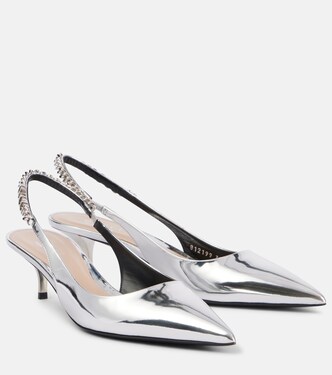 Gucci metallic mid heel pump shop