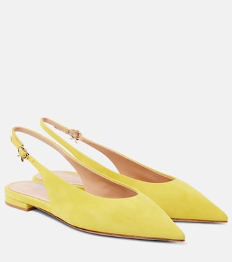 Slingback-Ballerinas aus Veloursleder | Gianvito Rossi