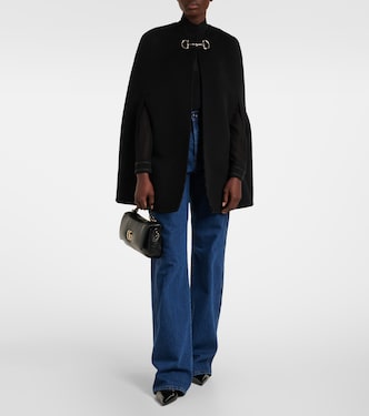 Mantella Horsebit in lana e seta | Gucci