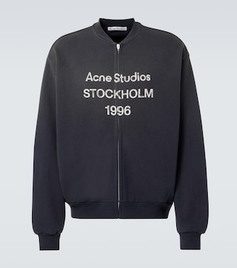 Logo cotton-blend zip-up sweatshirt | Acne Studios