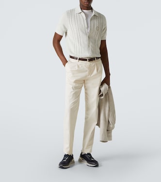 Sneakers in suede con pelle | Brunello Cucinelli