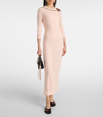Abito midi in mesh con cristalli | Simone Rocha