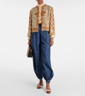 Pantaloni tapered in chambray | Valentino