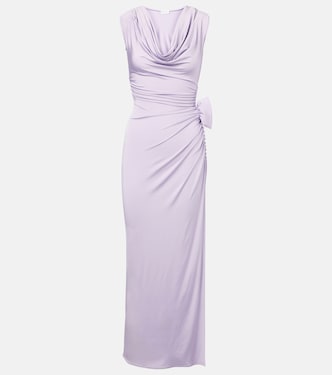 Draped floral-appliqué jersey maxi dress | Magda Butrym