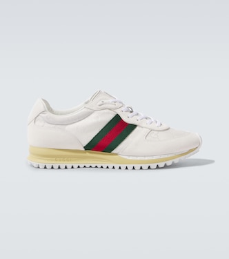 Re-Motion Web Stripe绒面革边饰运动鞋 | Gucci
