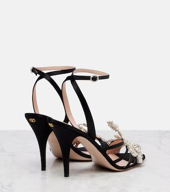 Sandales Ladycrush 100 en satin à ornements | Valentino Garavani