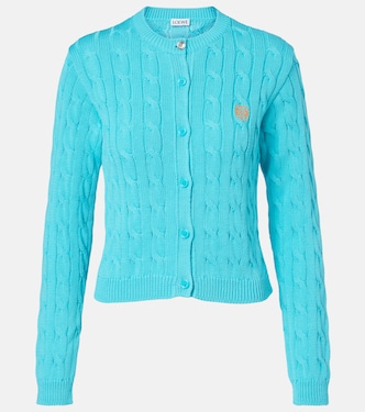 Anagram cable-knit cotton cardigan | Loewe