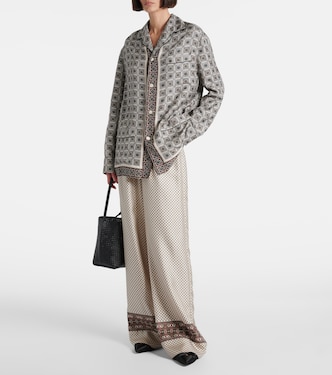 Valerio printed silk twill wide-leg pants | Loro Piana