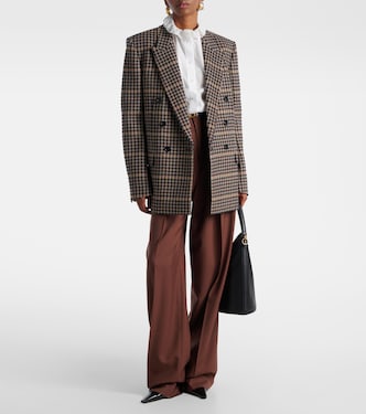 Checked double-breasted wool blazer | Saint Laurent