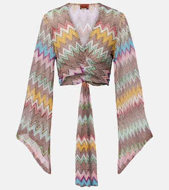 Top crop in lamé a zigzag | Missoni