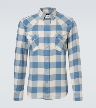 Buffalo checked cotton and linen shirt | RRL