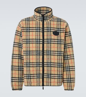 Burberry Check wool-blend zip-up jacket | Burberry