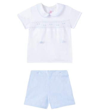 Baby Carlina embroidered top and shorts set | La Coqueta