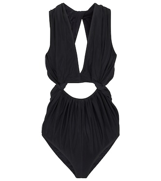 Cutout mesh and stretch-jersey bodysuit | Rick Owens