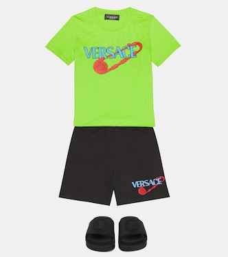 Shorts aus Baumwoll-Jersey | Versace Kids