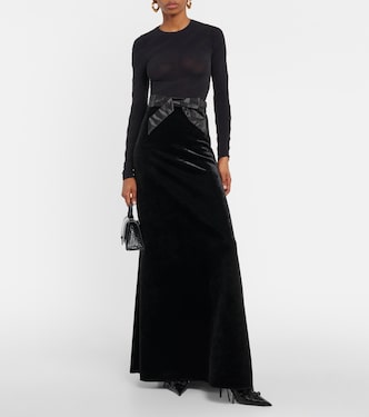 Falda larga de terciopelo | Balenciaga