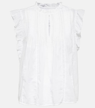 Liana ruffled cotton top | Velvet