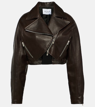 Cropped-Bikerjacke aus Leder | Alaïa