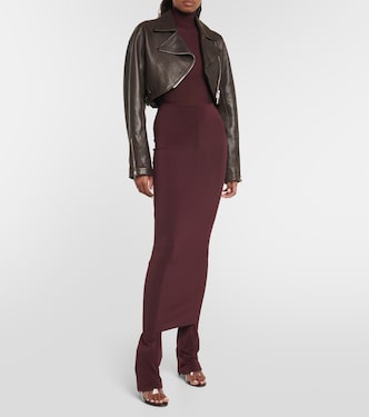 Giacca biker cropped in pelle | Alaïa