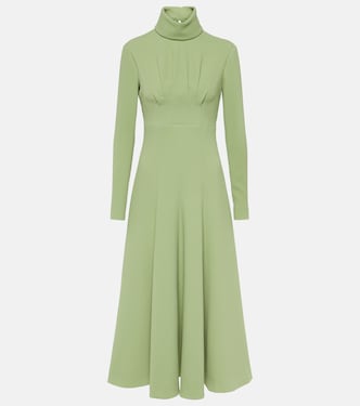 Vestido midi Oakley de crepé plisado | Emilia Wickstead