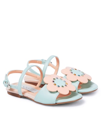 Floral-appliqué faux leather sandals | Stella McCartney Kids
