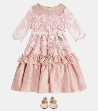 Frill-trimmed chiffon dress | Patachou