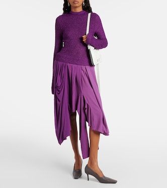Vestido midi Damage de algodón plisado | Acne Studios