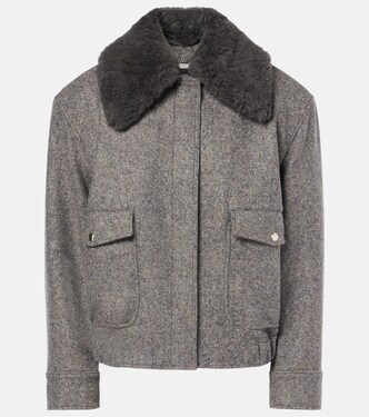 Giacca in misto lana con pelliccia sintetica | Stella McCartney